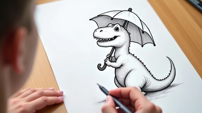 Cute Dinosaur Drawing Ideas