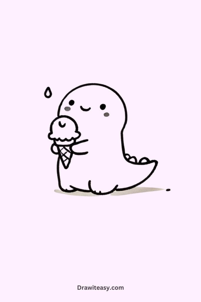 Dinosaur Eating Ice Cream