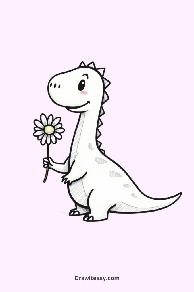 Dinosaur Holding a Flower