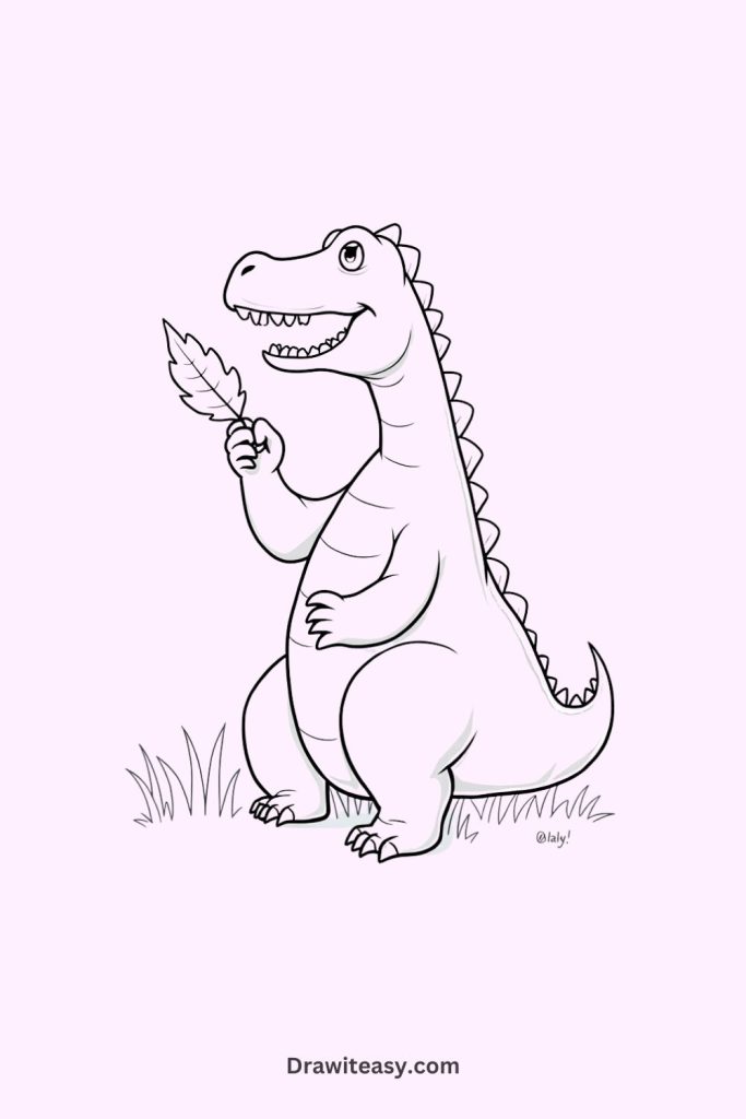 Dinosaur Holding a Leaf