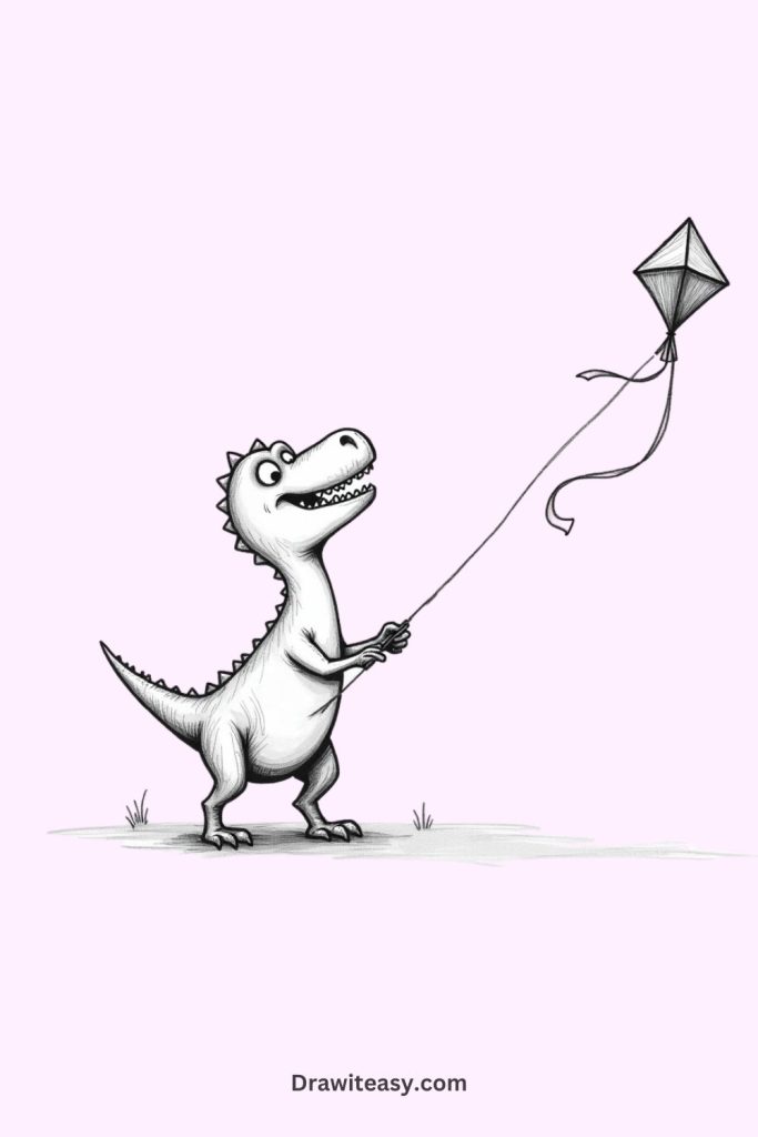 Dinosaur with a Miniature Kite