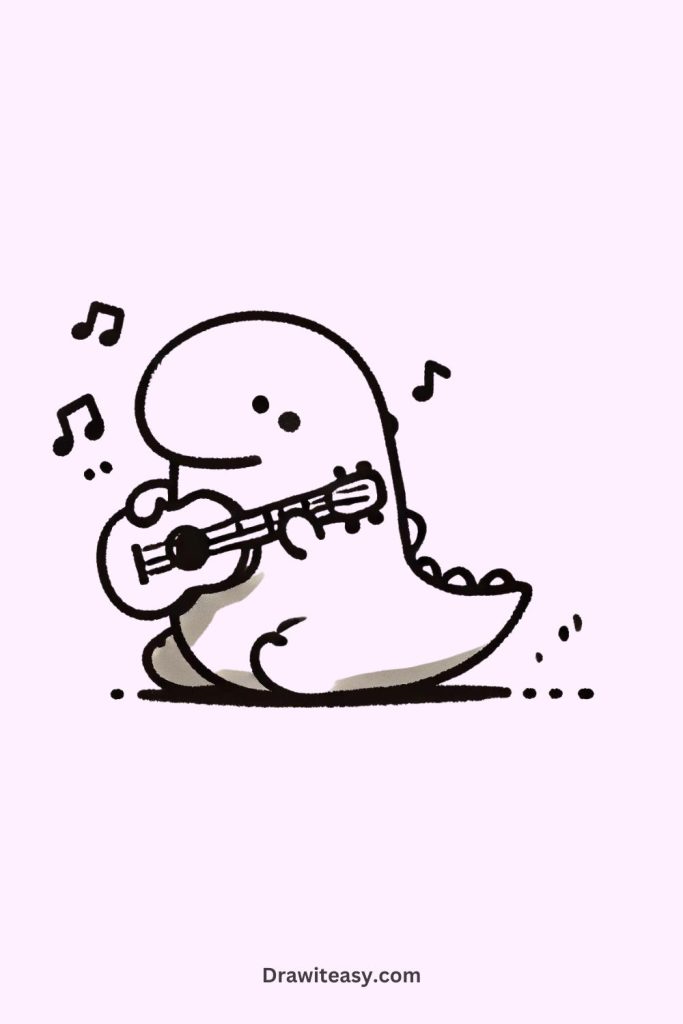 Dinosaur with a Small Guitar