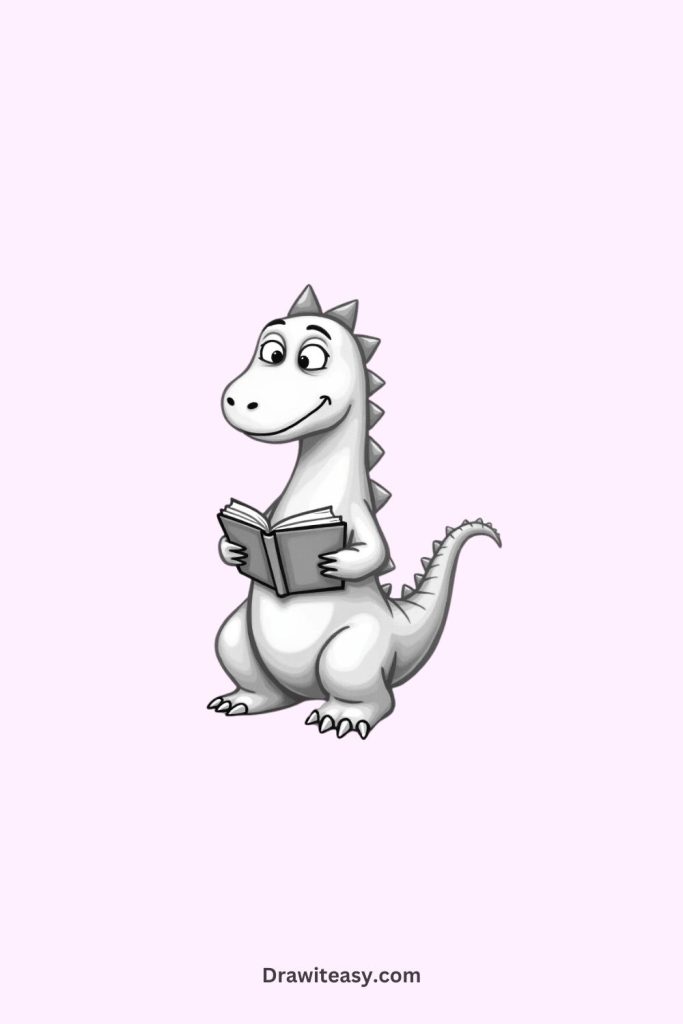 Dinosaur with a Tiny Book