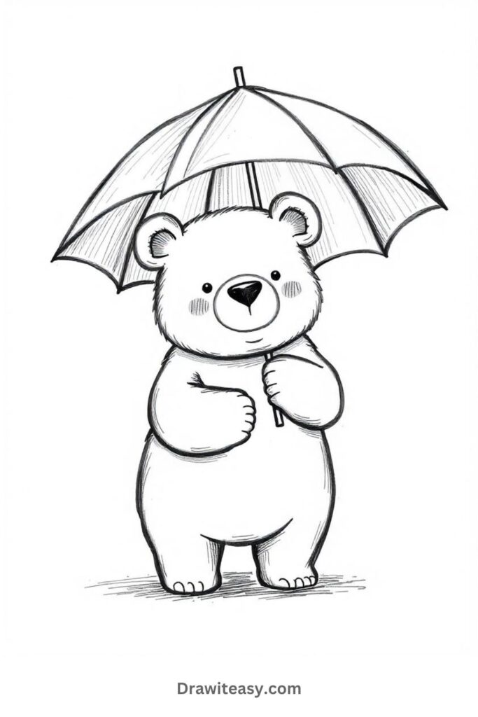 Bear Holding an Umbrella