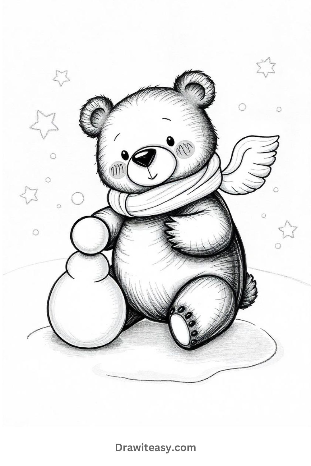 30 Easy Cute Bear Drawing Ideas - Draw It Easy