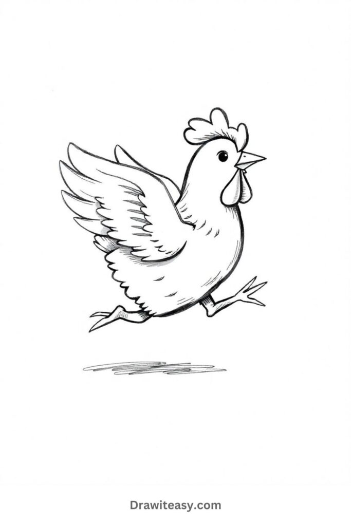 Chicken Running with Flapping Wings