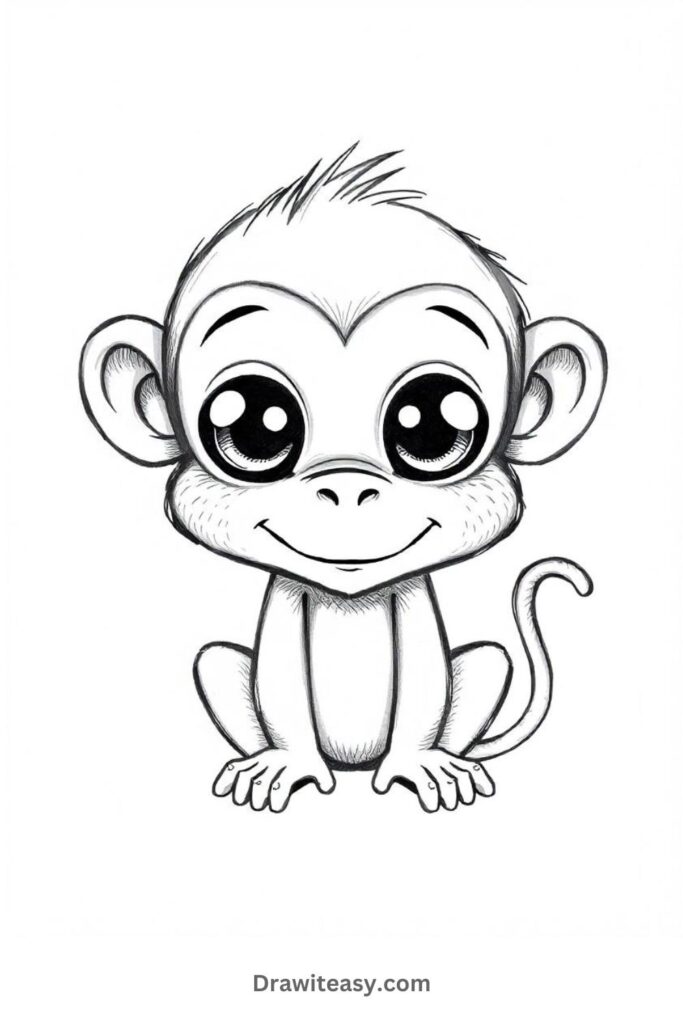 Curious Monkey with Big Eyes