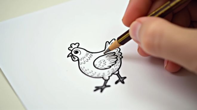 Cute Chicken Drawing Ideas