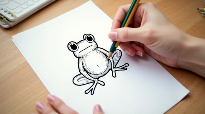 Cute frog Drawing Ideas