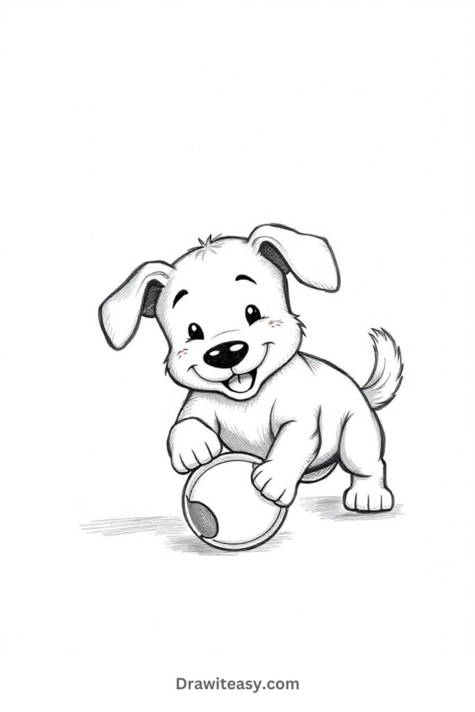 Dog Playing with a Ball