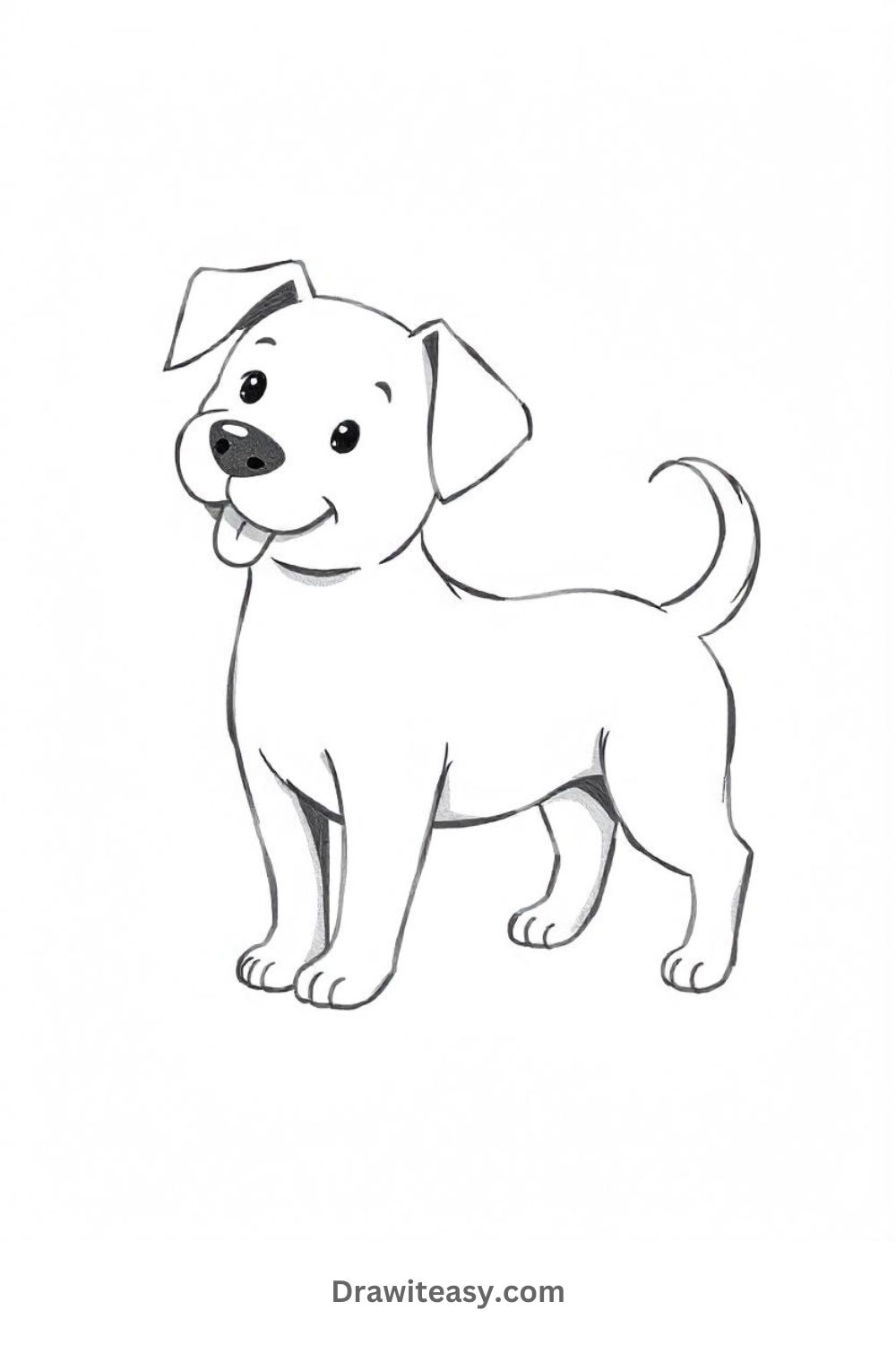 30 Cute Easy Dog Drawing Ideas - Draw It Easy