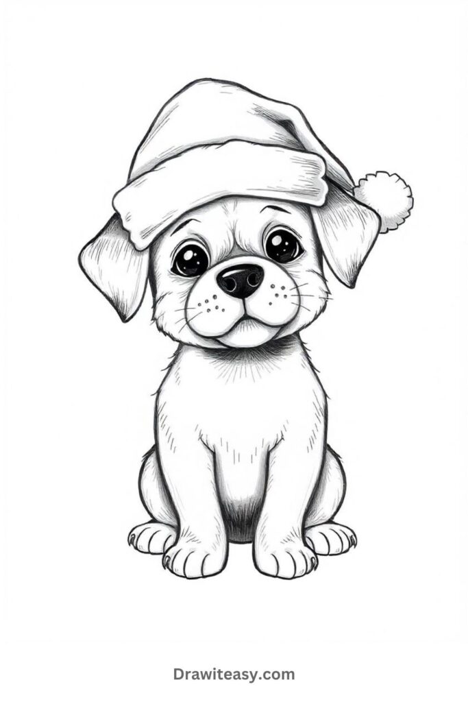 Dog with a Santa Hat