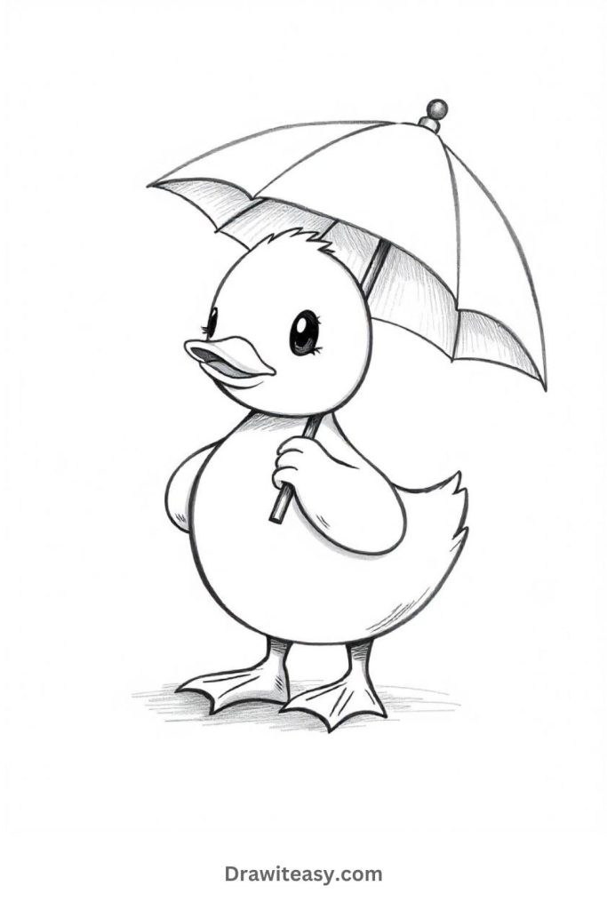 Duck Holding an Umbrella