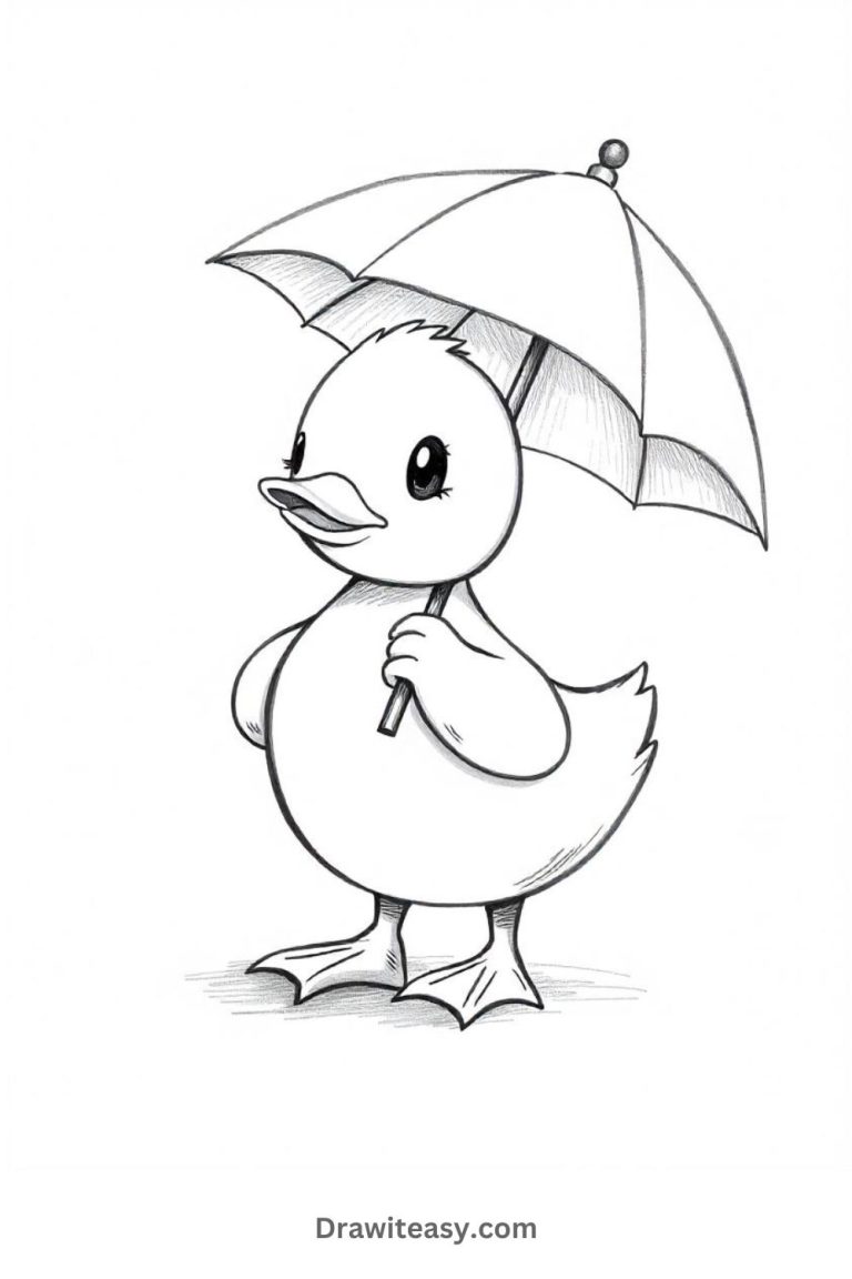 30 Easy Cute Duck Drawing Ideas - Draw It Easy
