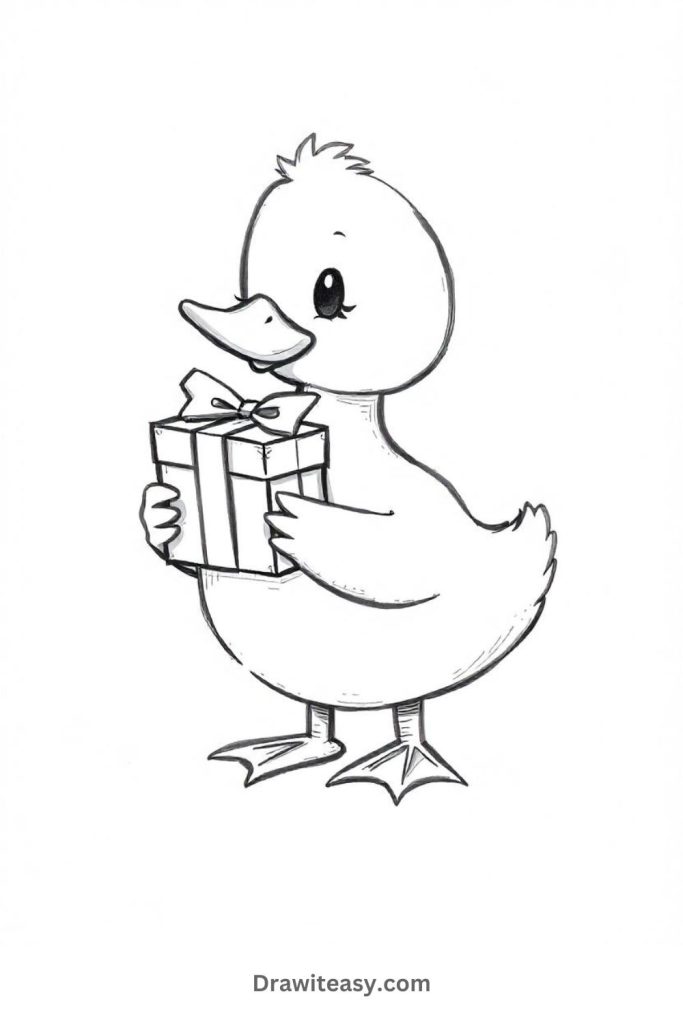 Duck with a Gift Box