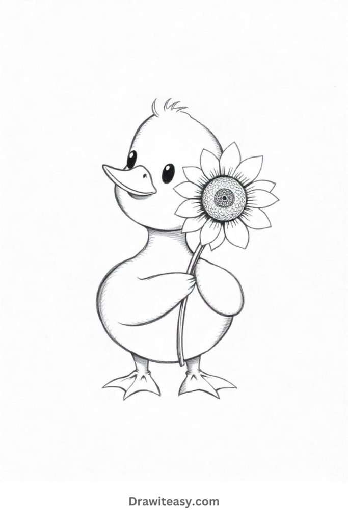 Duck with a Sunflower