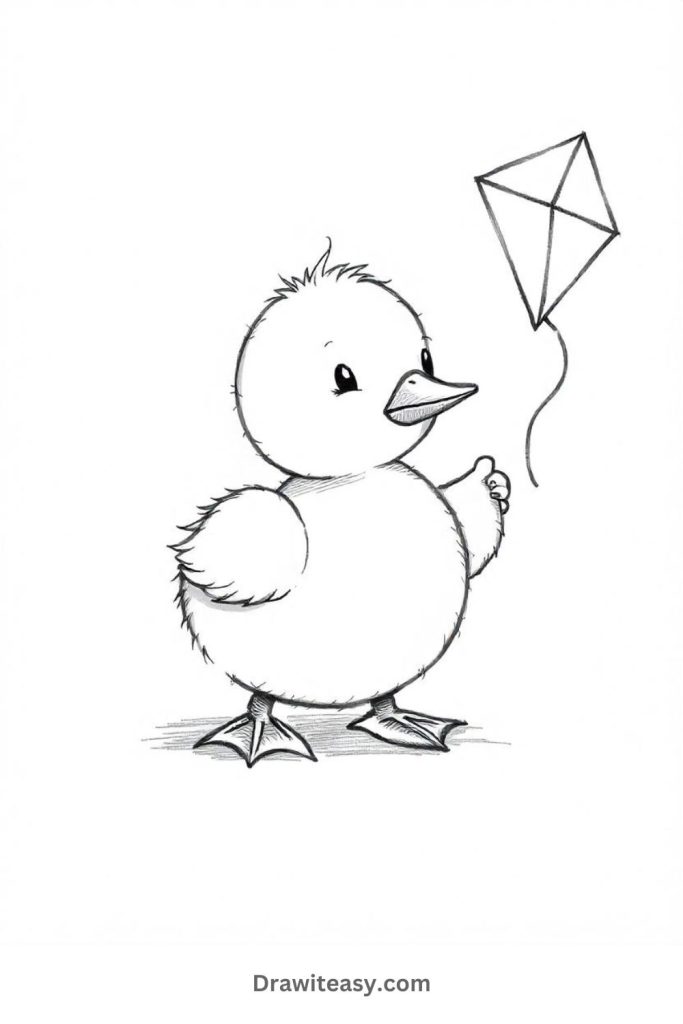 Duckling with a Kite