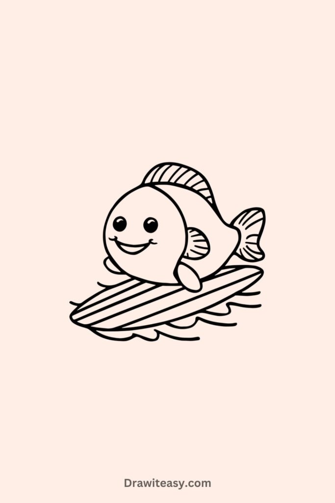 Fish With Surfboard