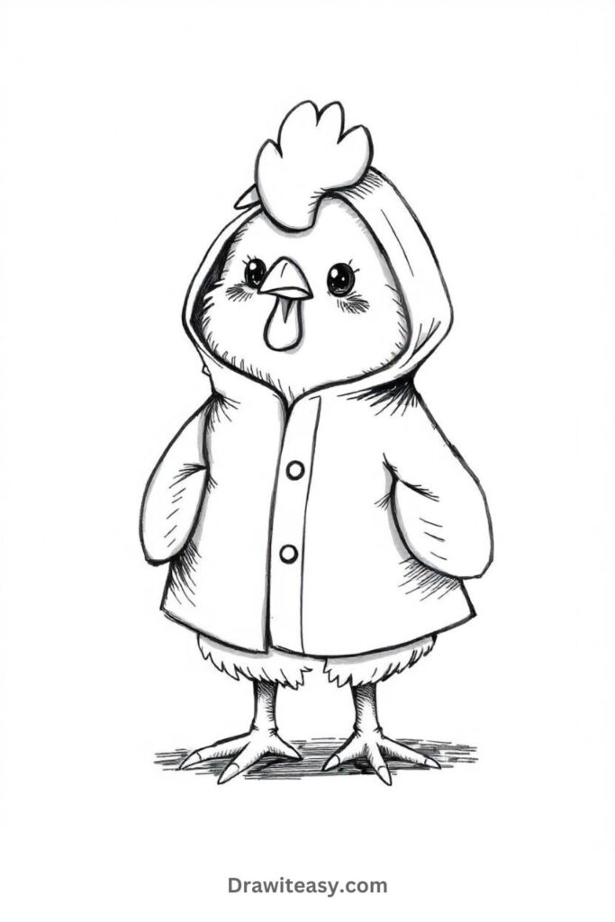 Fluffy Chicken in a Raincoat