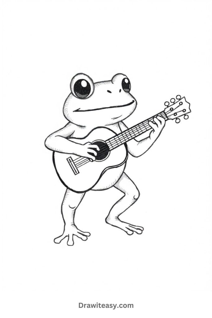 Frog Playing a Guitar