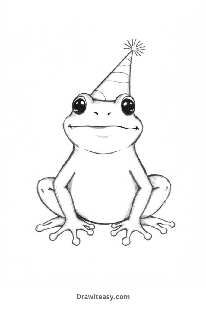 Frog Wearing a Party Hat