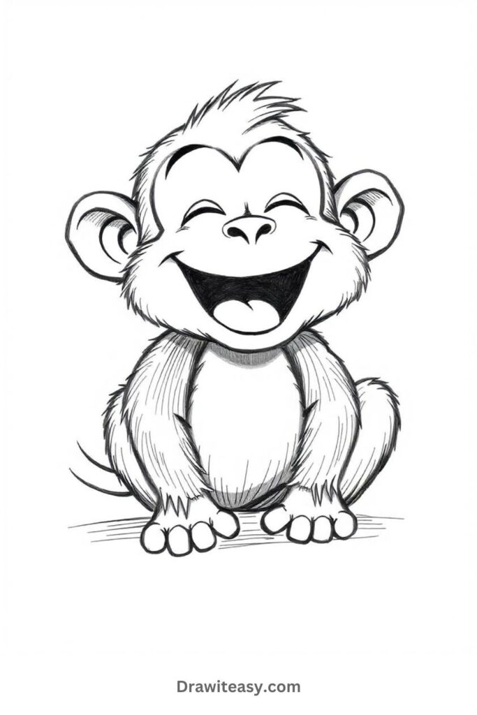 Laughing Monkey with Open Mouth