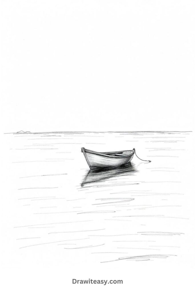 Lone Boat on Water