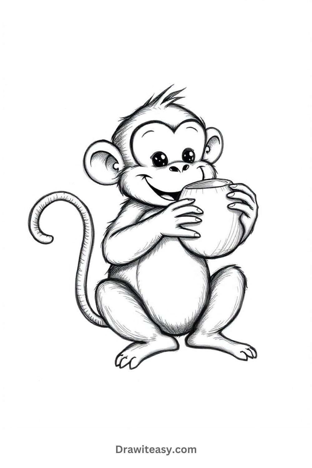 26 Cute Easy Monkey Drawing Ideas - Draw It Easy