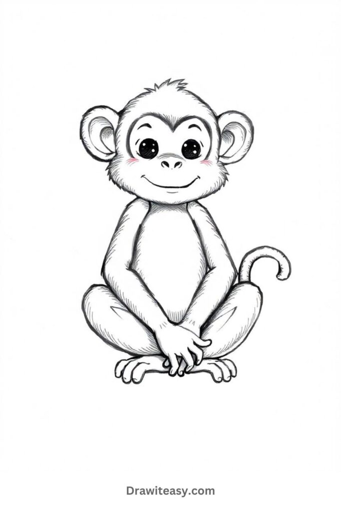 Monkey Sitting Cross-Legged