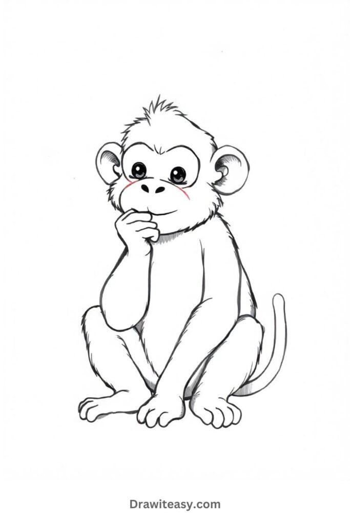 Monkey Sitting and Thinking