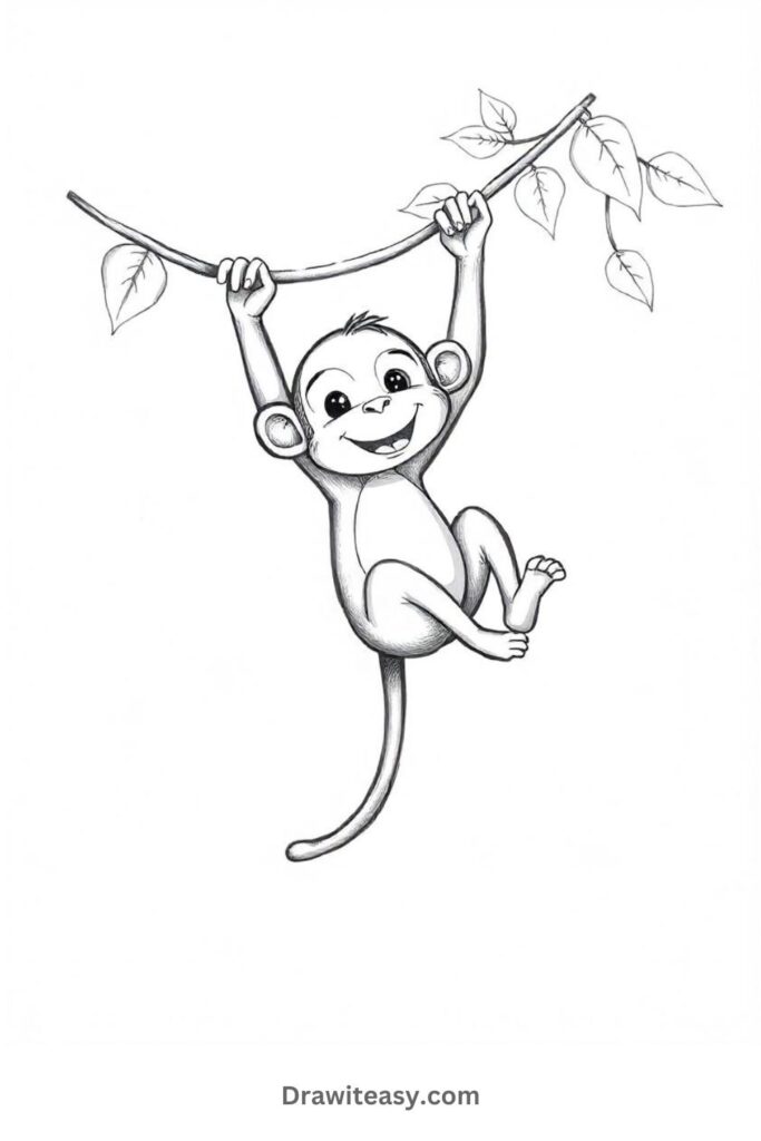 Monkey Swinging on a Vine