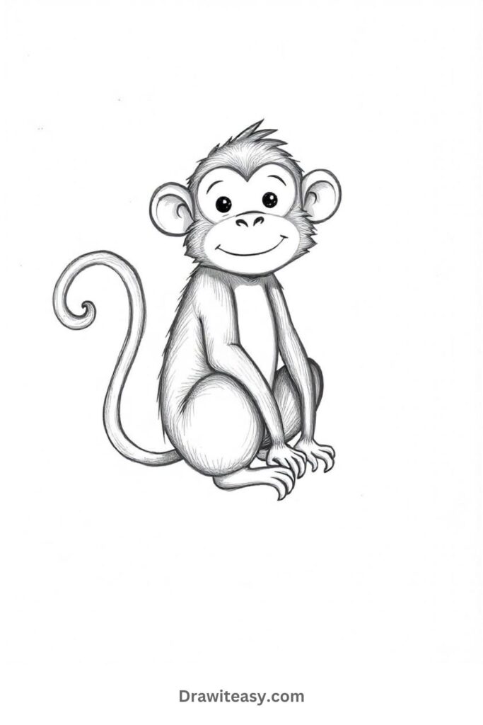 Monkey with a Long Curly Tail