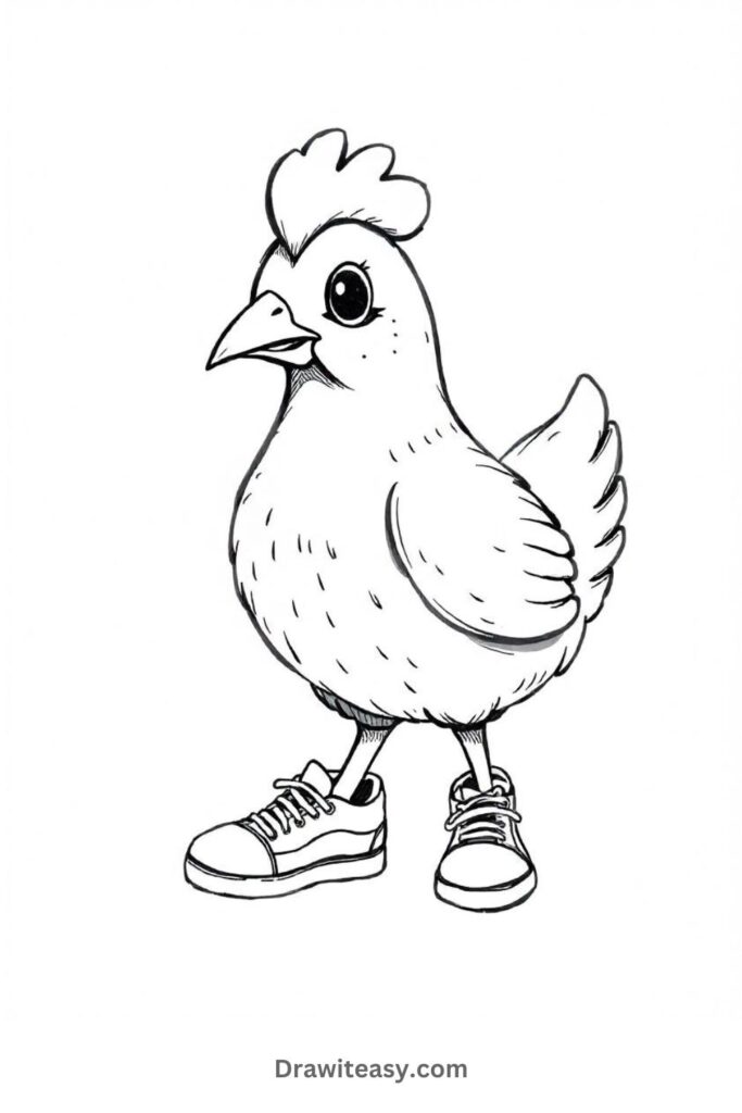 Silly Chicken Wearing Sneakers