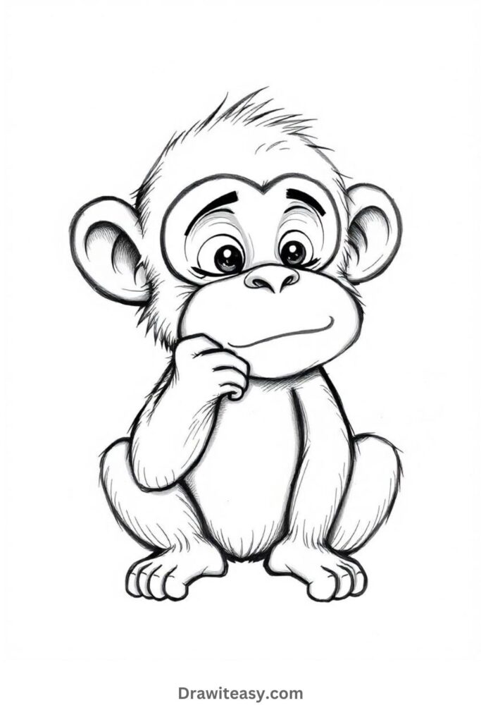 Thoughtful Monkey with a Raised Eyebrow