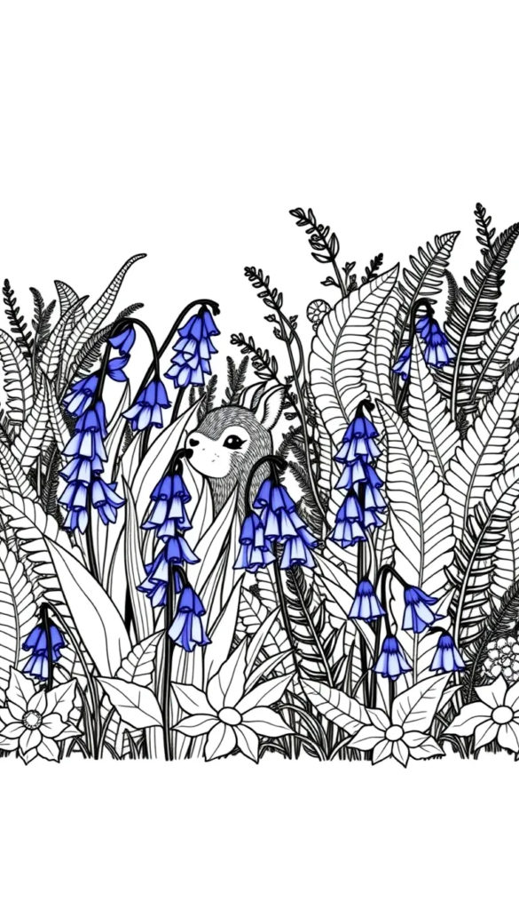 A Meadow of Bluebells and Ferns