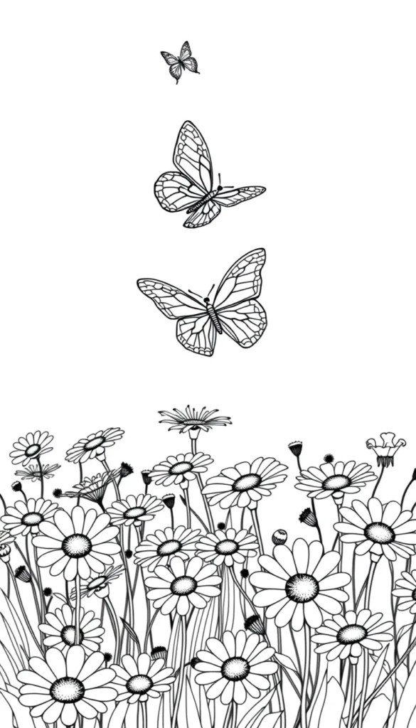 Daisies and Butterflies