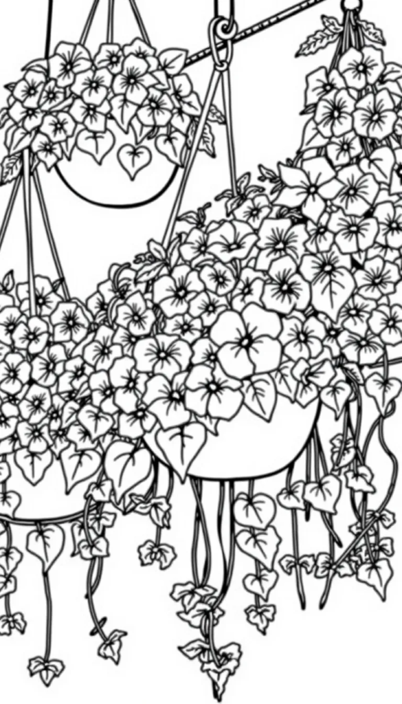 Hanging Baskets of Petunias