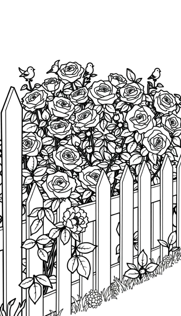 Rose Garden with Picket Fence
