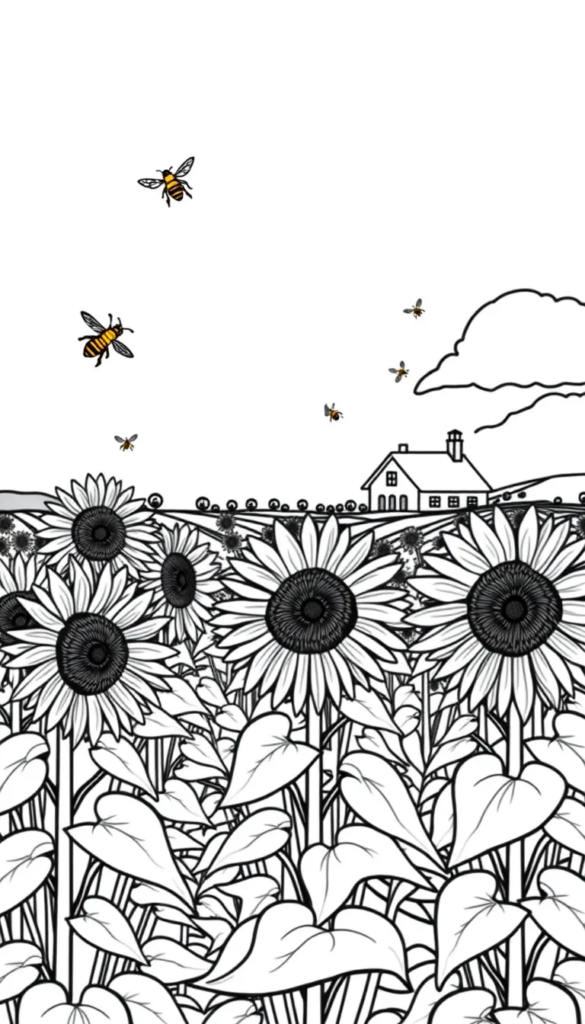Sunflowers in a Field