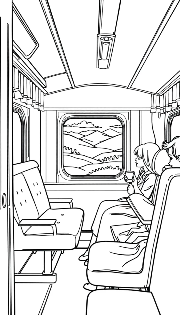 Vintage Train Carriage Journey