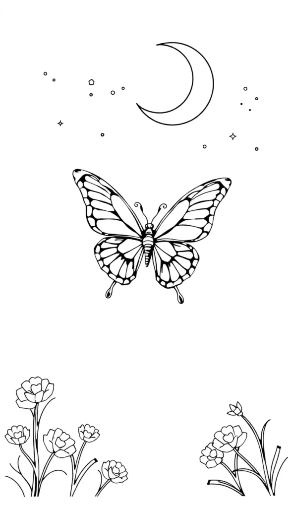 Butterfly and Moon