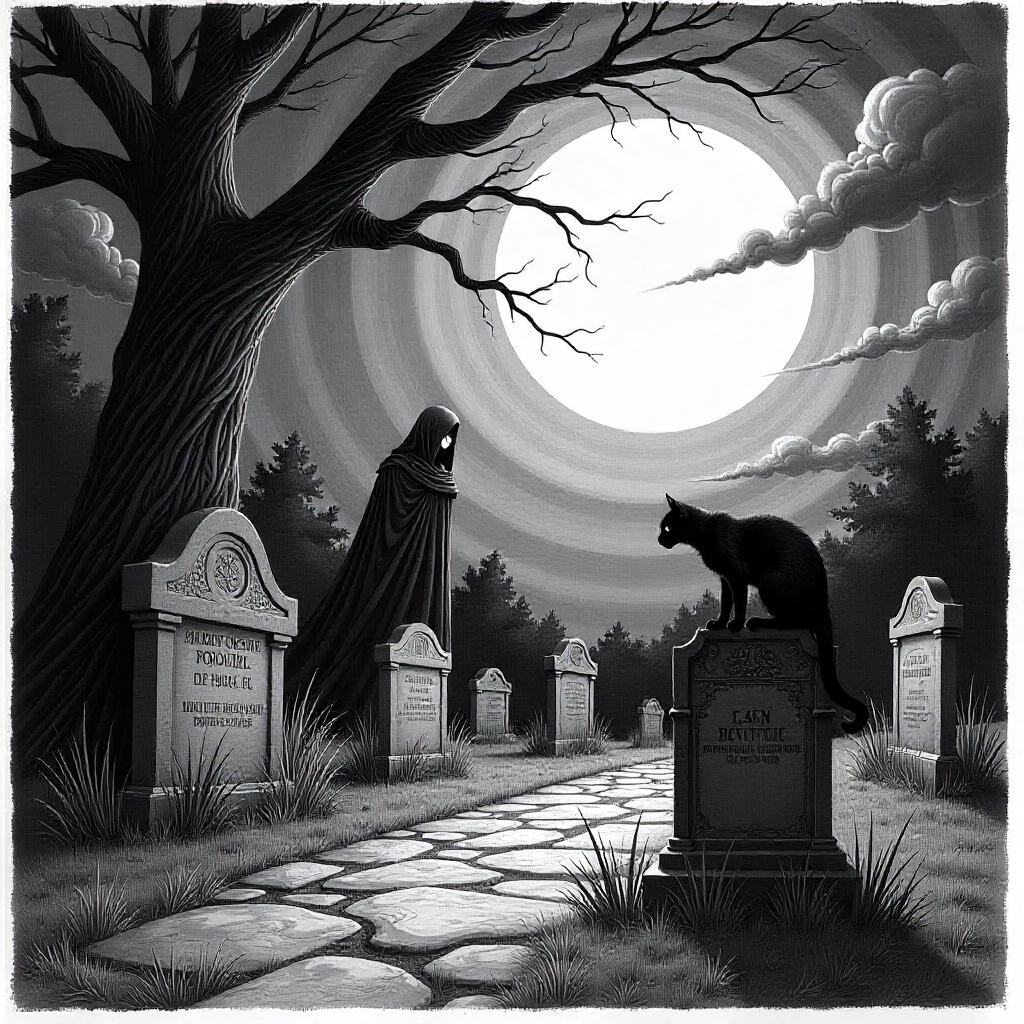 Creepy Graveyard Scene