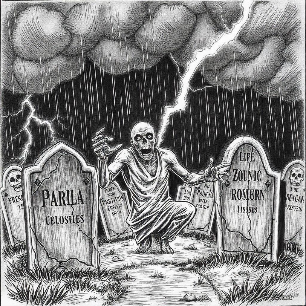 Creepy Graveyard Scene