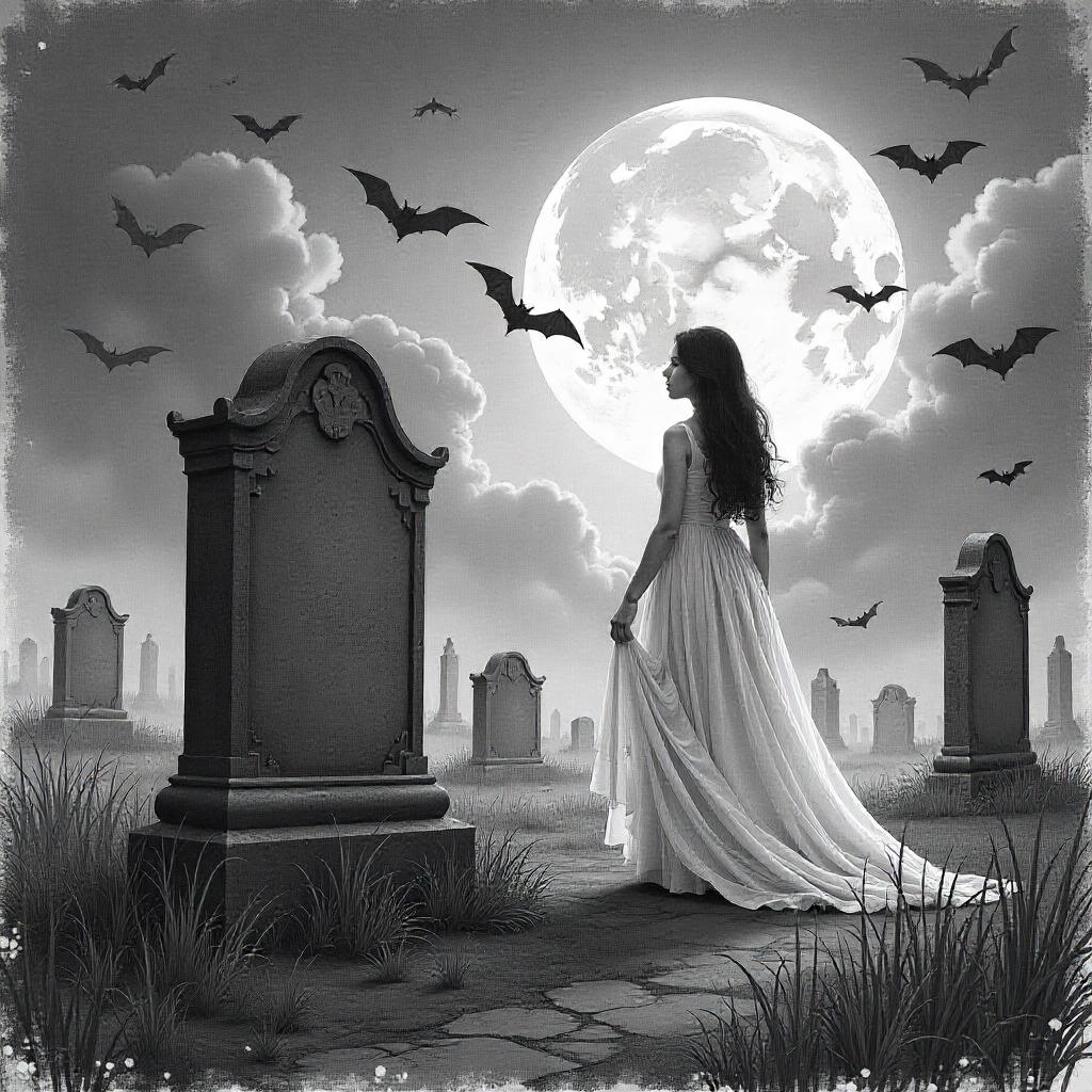 Creepy Graveyard Scene
