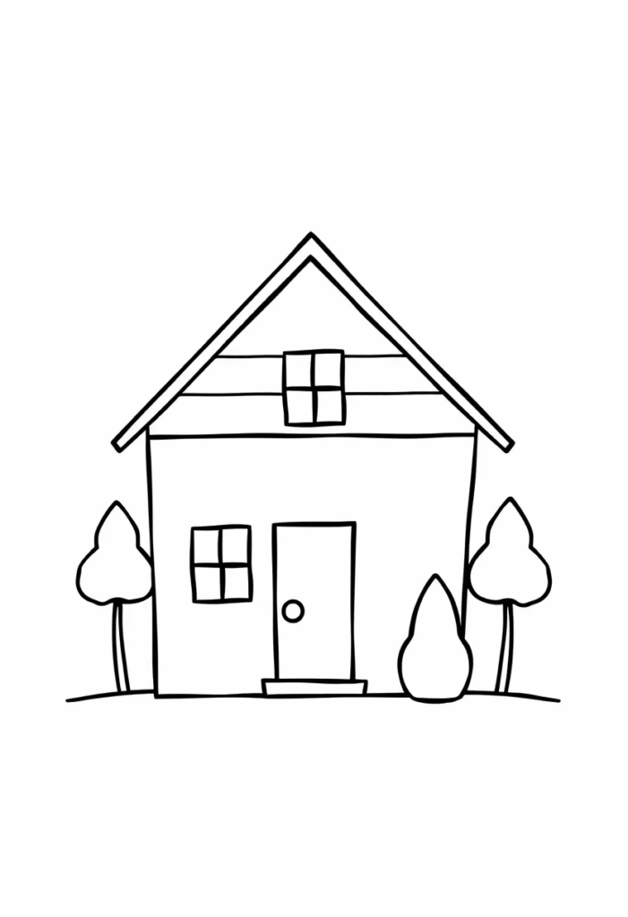 Cute House with Trees