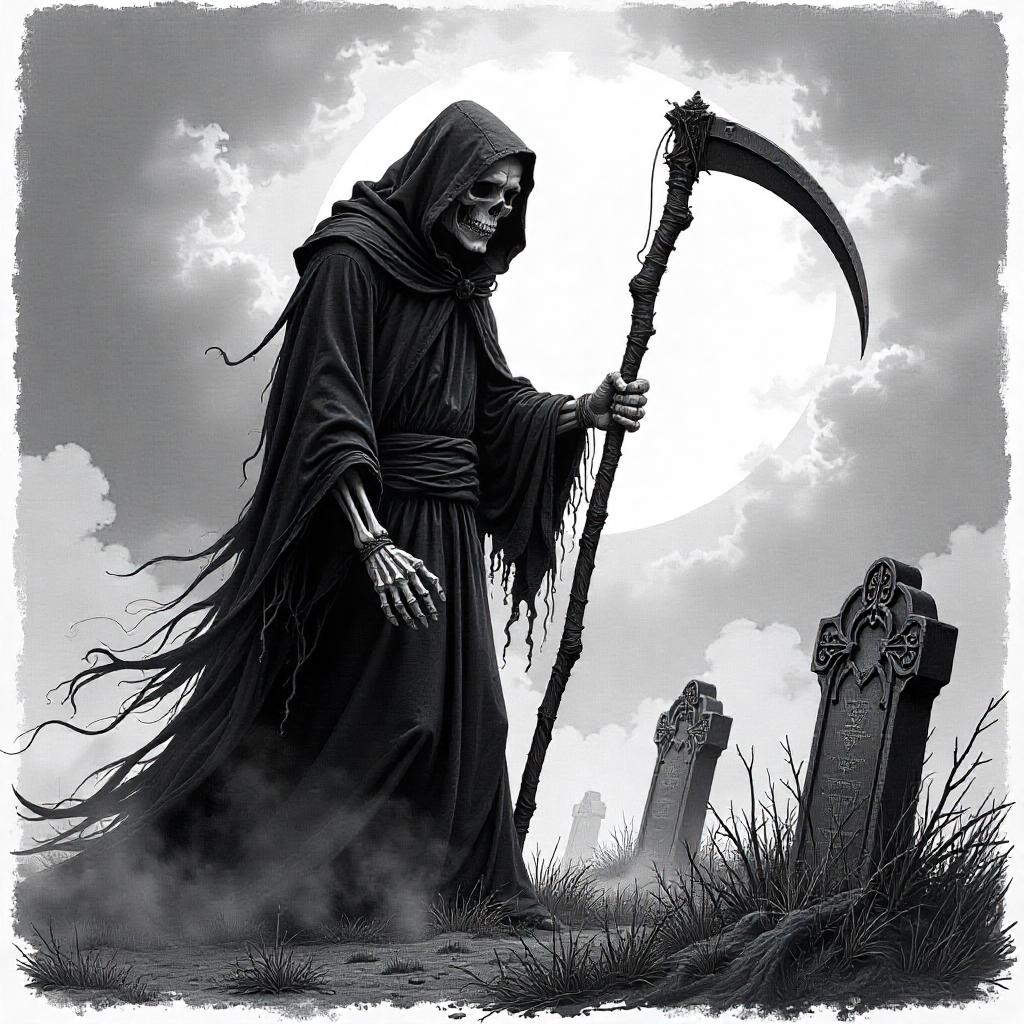 Grim Reaper Holding a Scythe