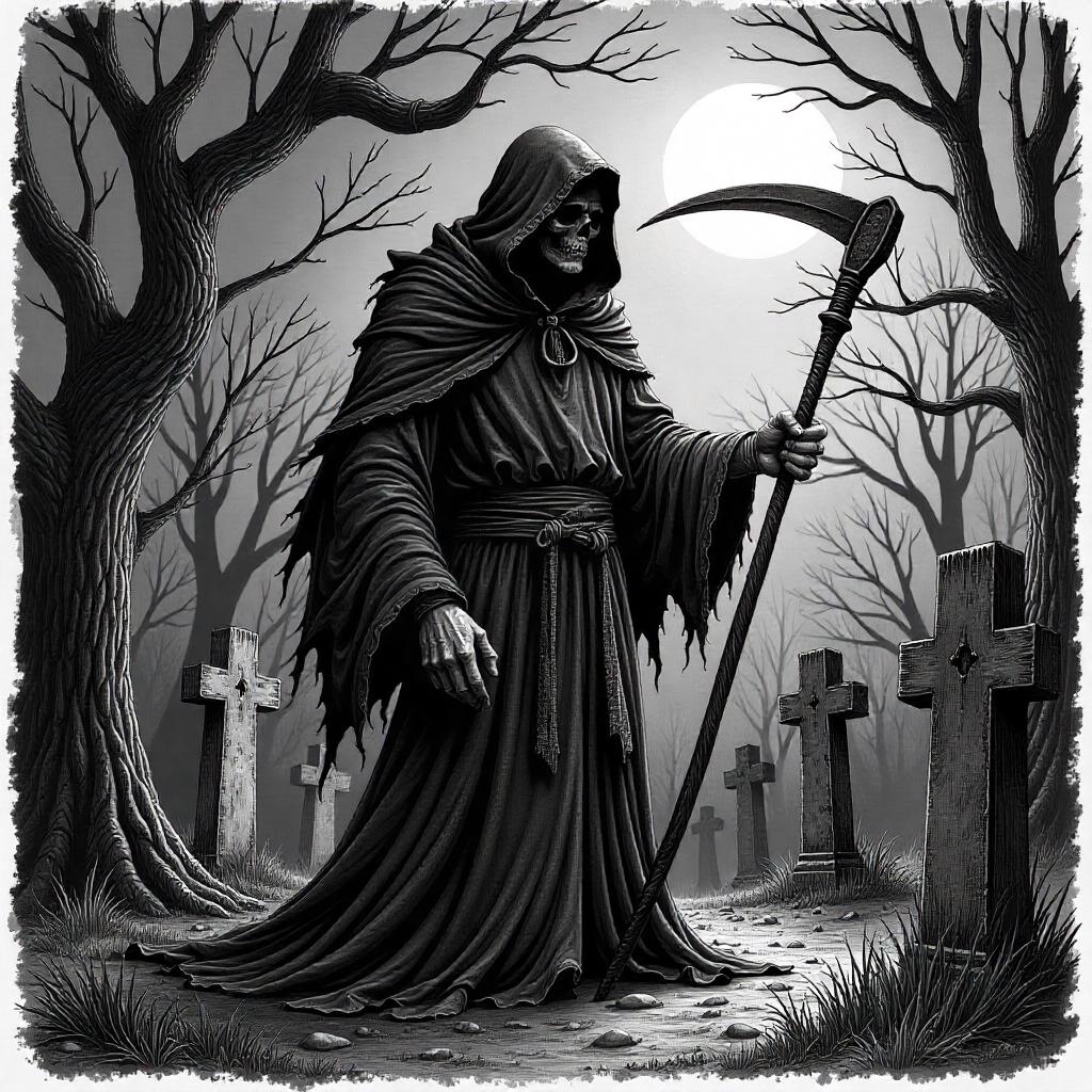 Grim Reaper Holding a Scythe