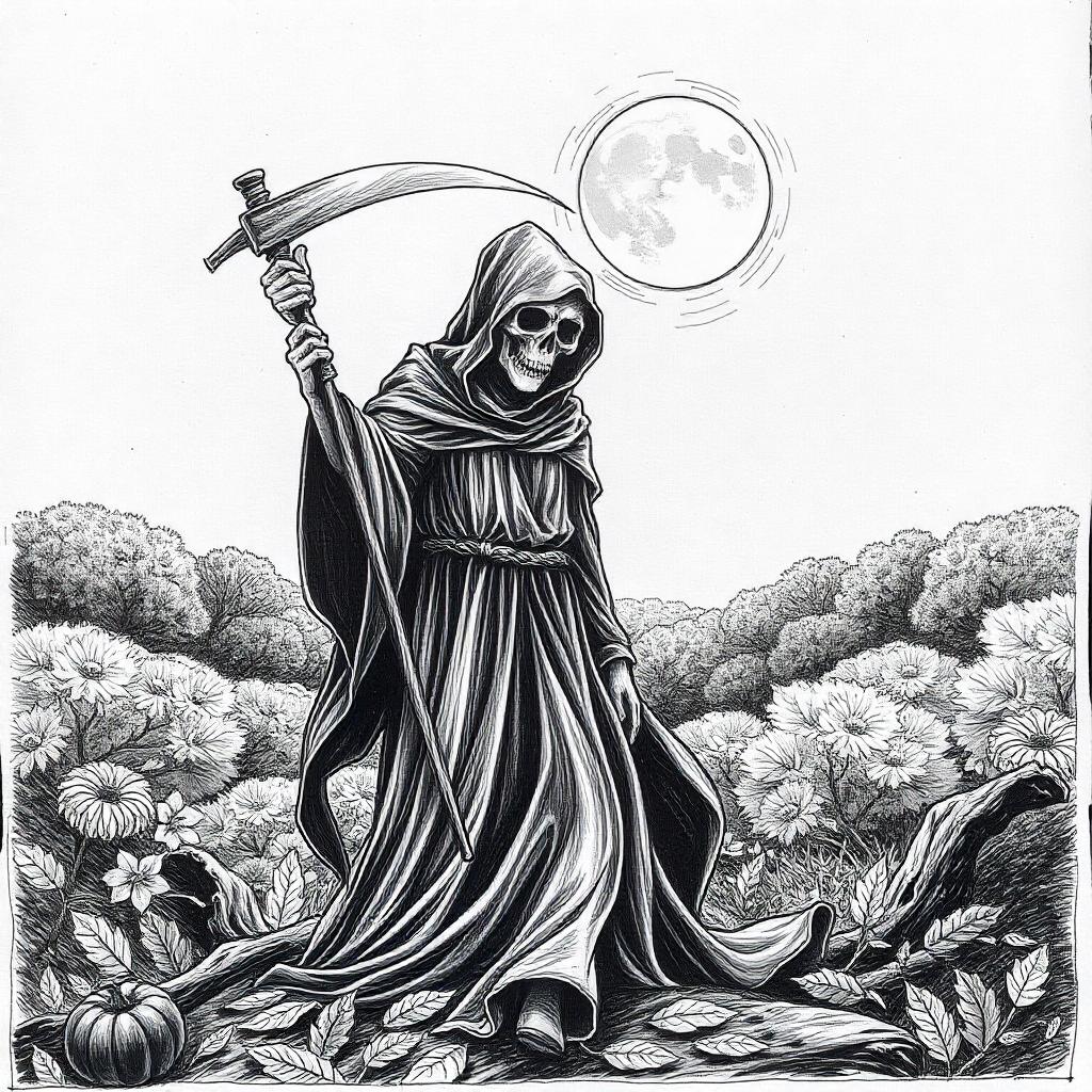 Grim Reaper Holding a Scythe