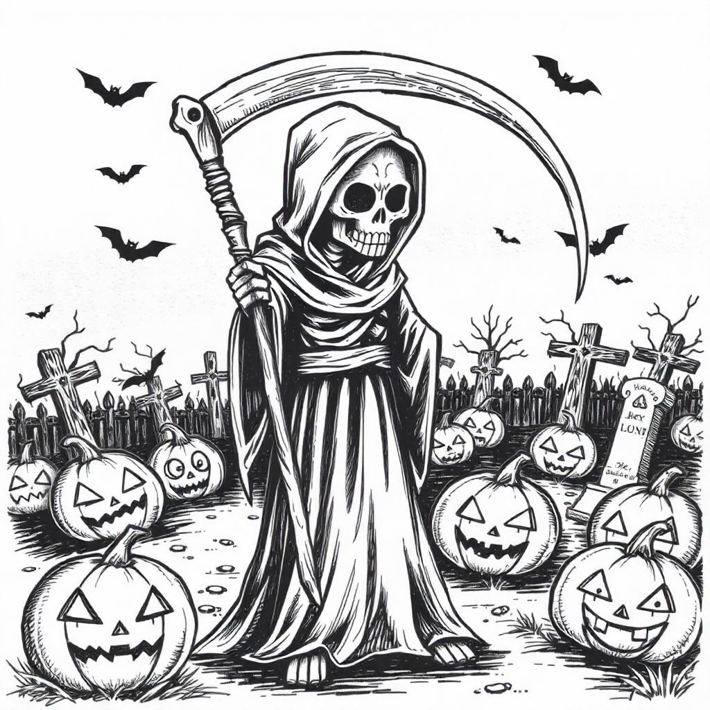 Grim Reaper Holding a Scythe