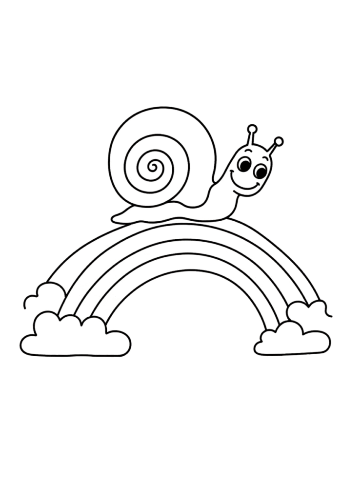 Happy Snail on a Rainbow Bridge